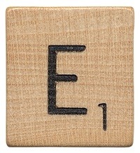 Scrabble letter e to replace a lost letter
