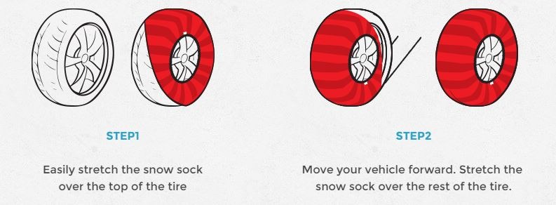 snow socks install instructions