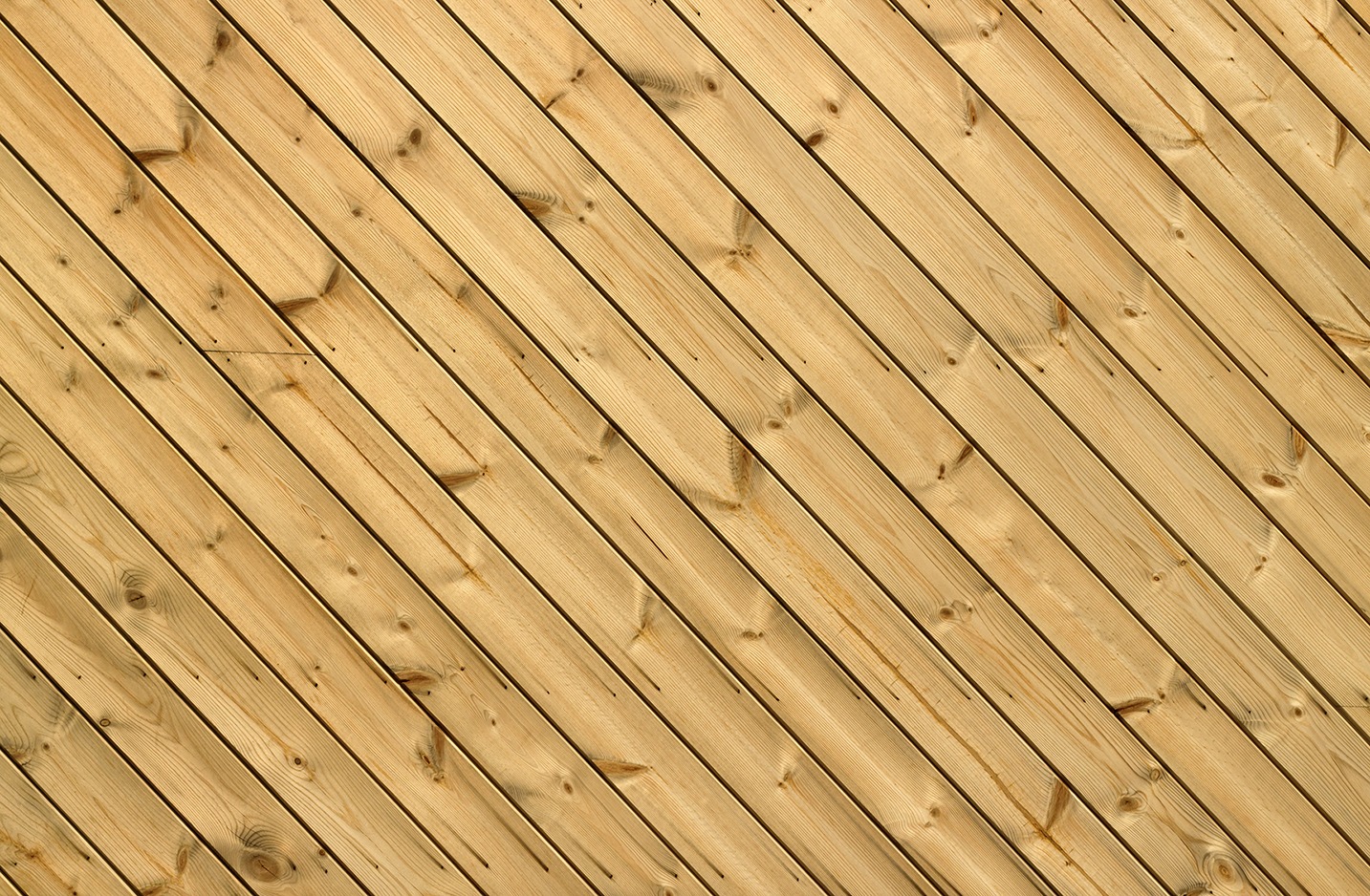 Wooden decking planks close up.